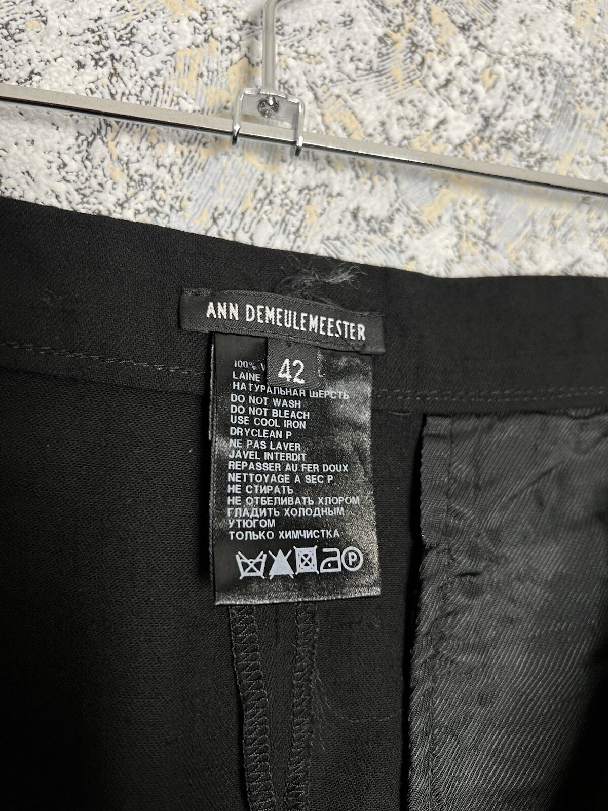 Ann Demeulemeester Skirt Black 100% Wool Slouchy Pockets Avant Garde Zip Size 42