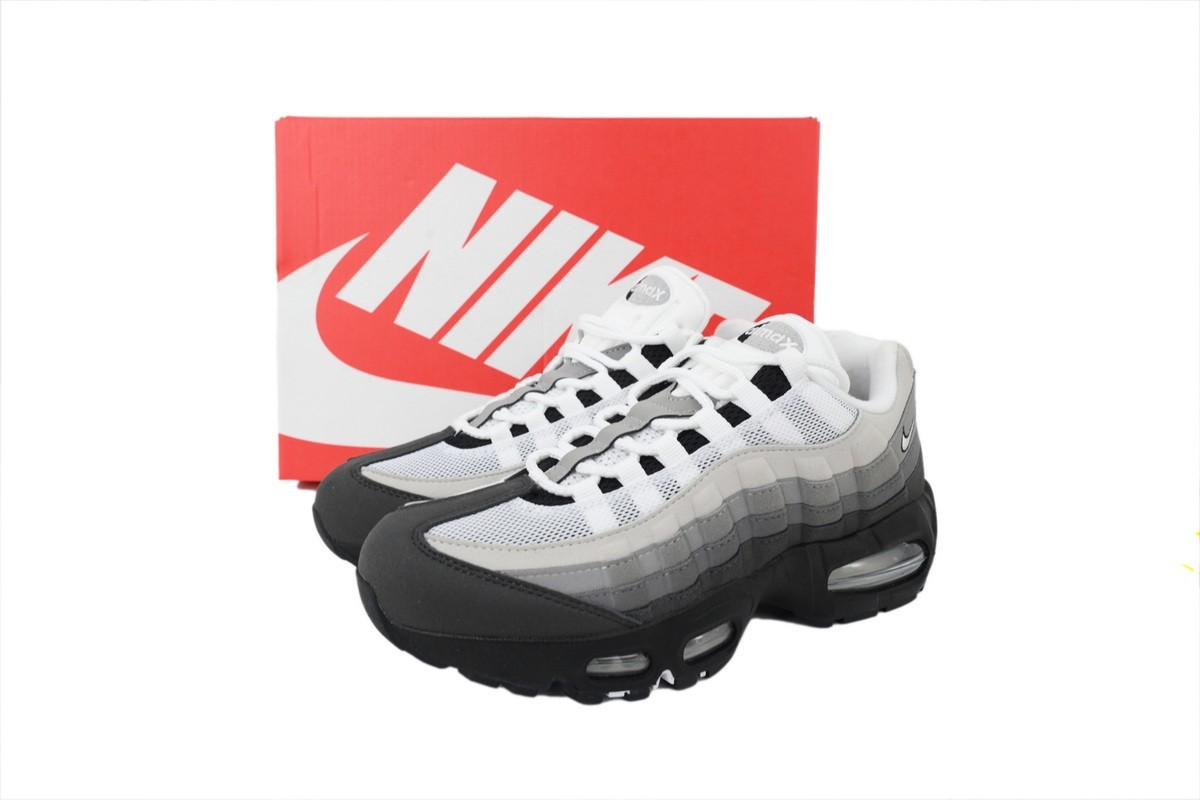 Nike Air Max 95 Grey Black White Laces Men Low Top Sneakers Free Shipping