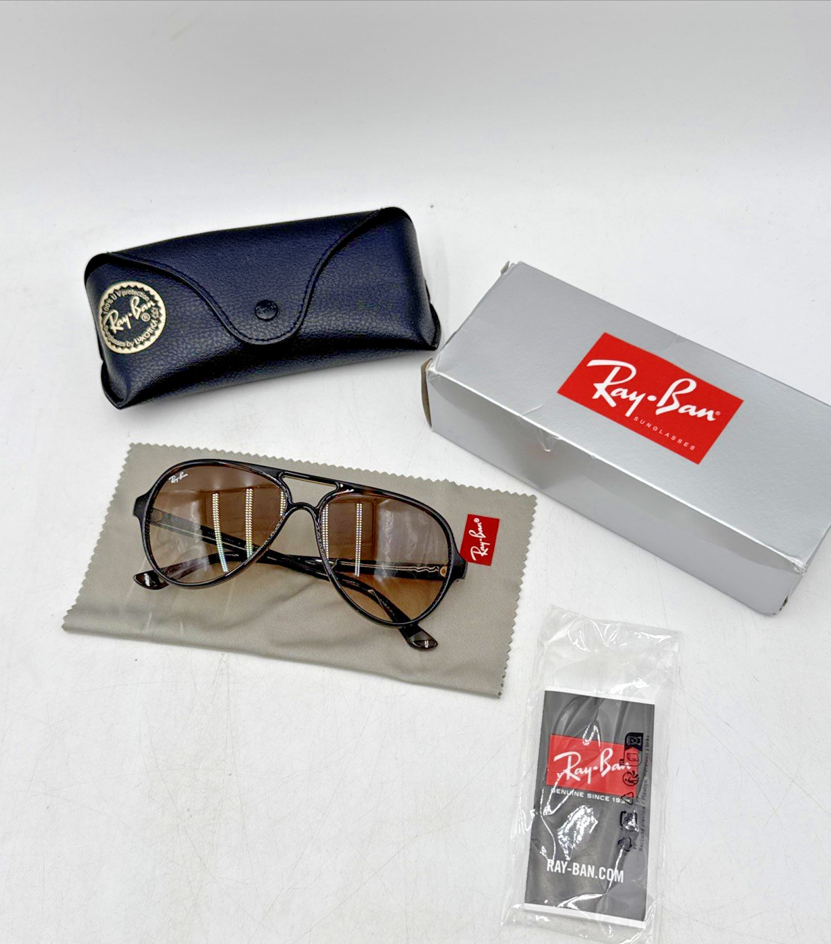 Ray-Ban RB4125 710/51 Aviator Sunglasses – Matte Havana