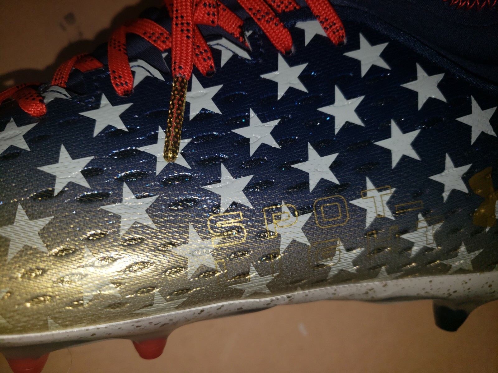 Under Armour Spotlight Lux LE MC USA Americana Football Cleats Men’s Sizes NEW