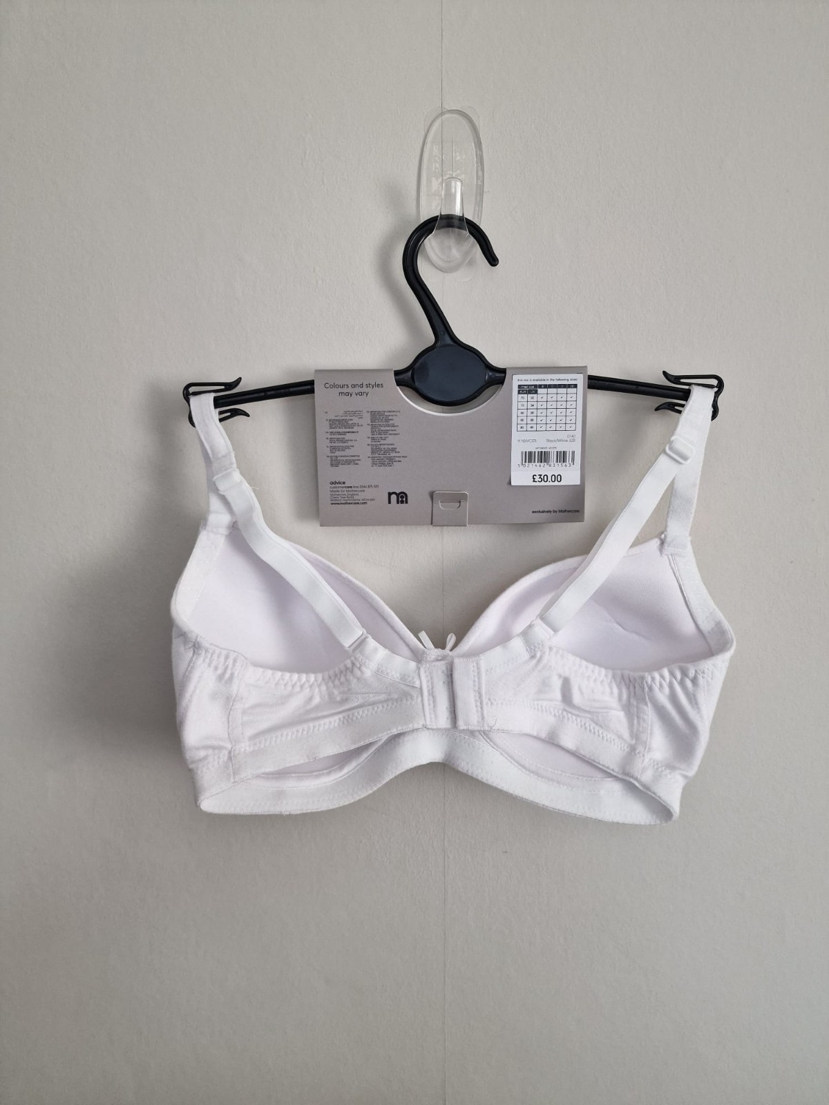 2 x Mothercare Maternity T-shirt Bra Black & White Non-Wired