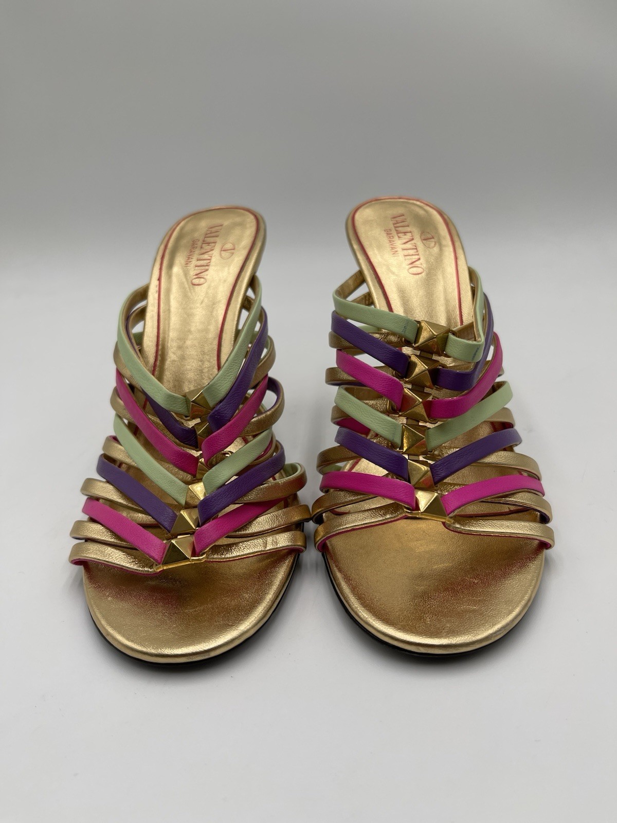 Valentino Garavani ‘Rockstud’ 100mm strappy mules Heels Size 36.5