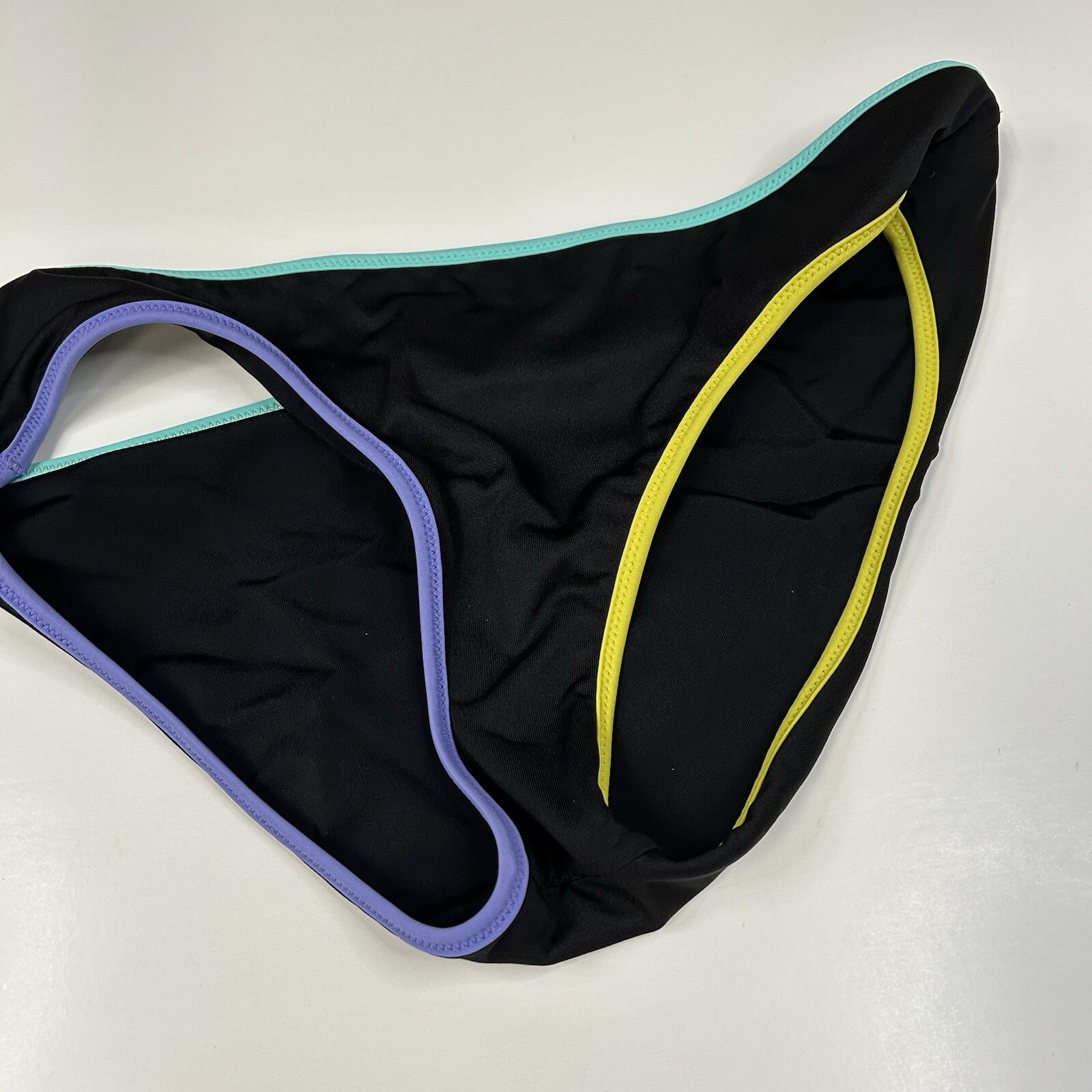 Y2K Victorias Secret Size Medium Classic Hipster Bikini Bottoms Black Purple 344