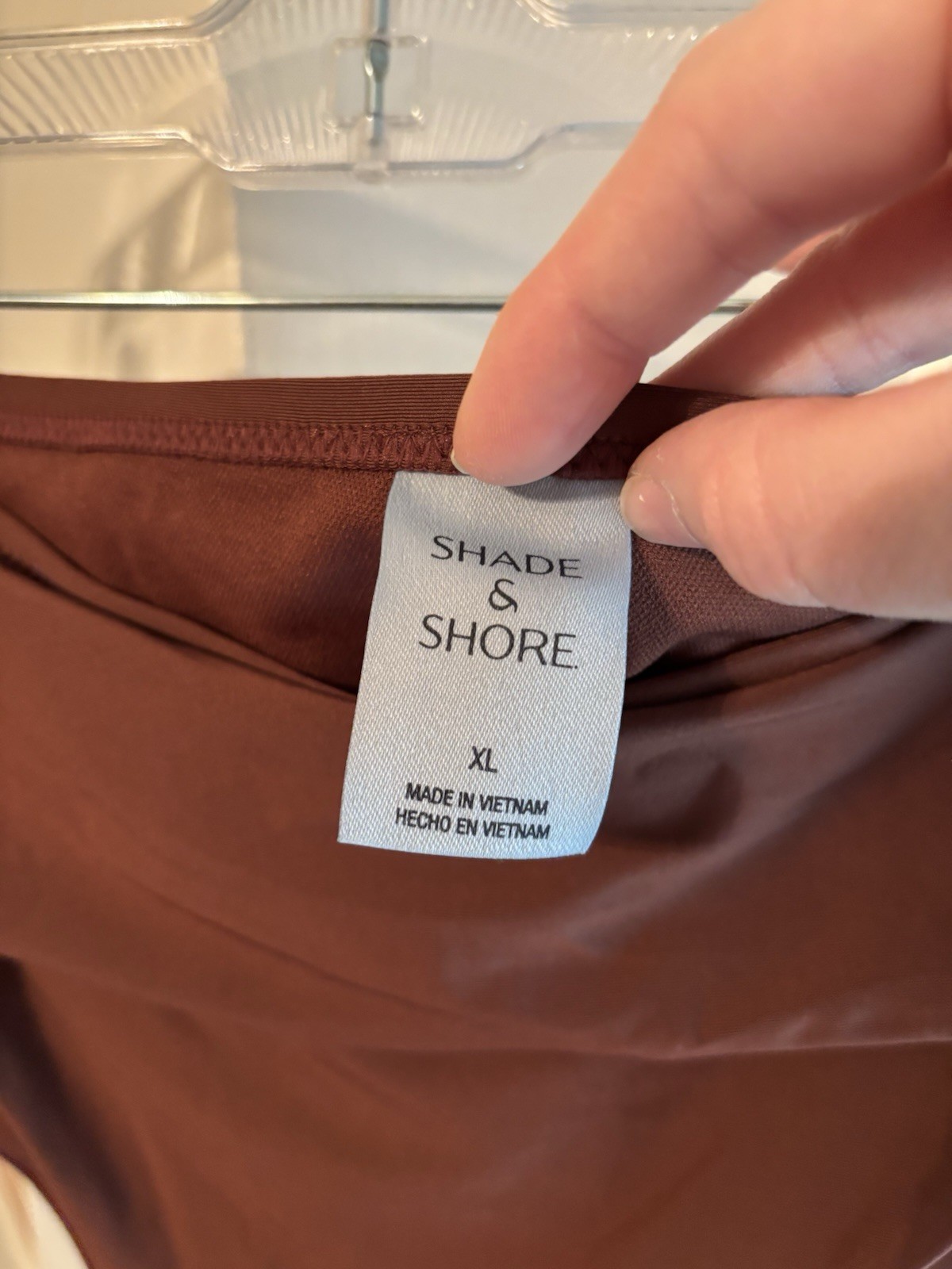 Shade & Shore Foldover High-Waist Bikini Bottom – Chocolate Brown