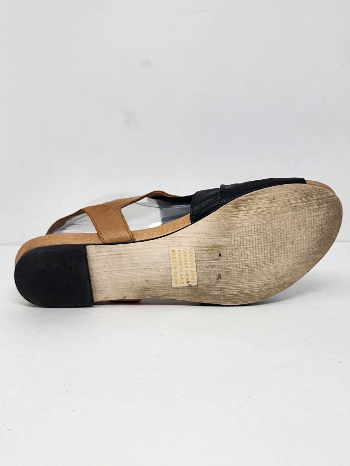 Django & Juliette Sandals Womens EU 40 US 9 9.5 Black Tan Leather Shoes