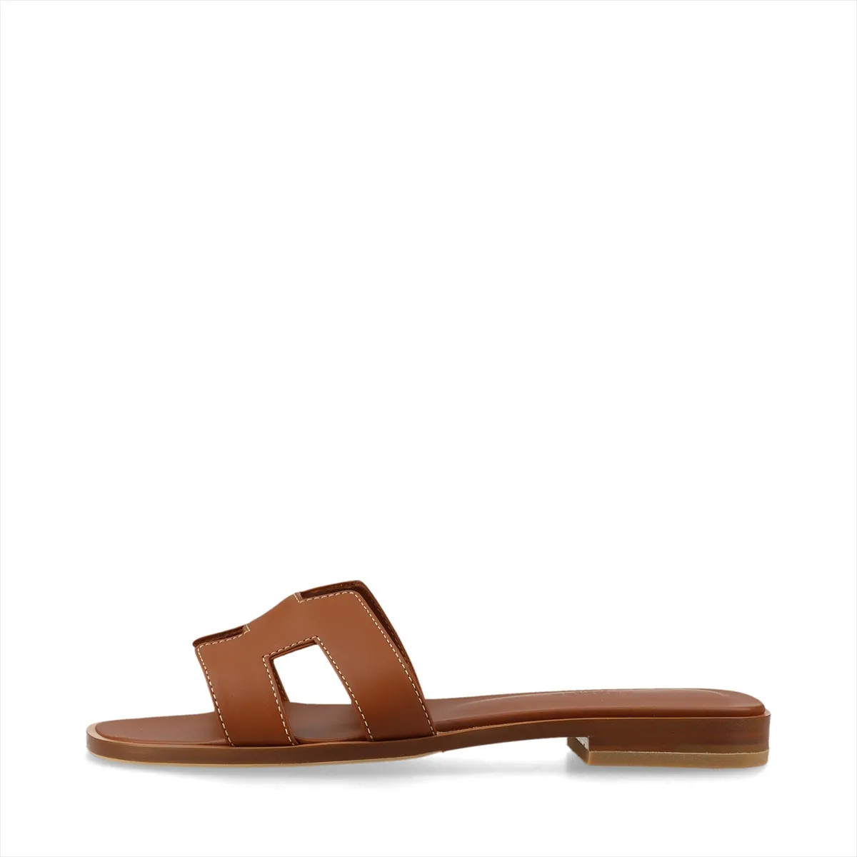Hermès Oran Leather Sandals 36 1/2 Ladies’ Brown 021056Z The box has Comes with