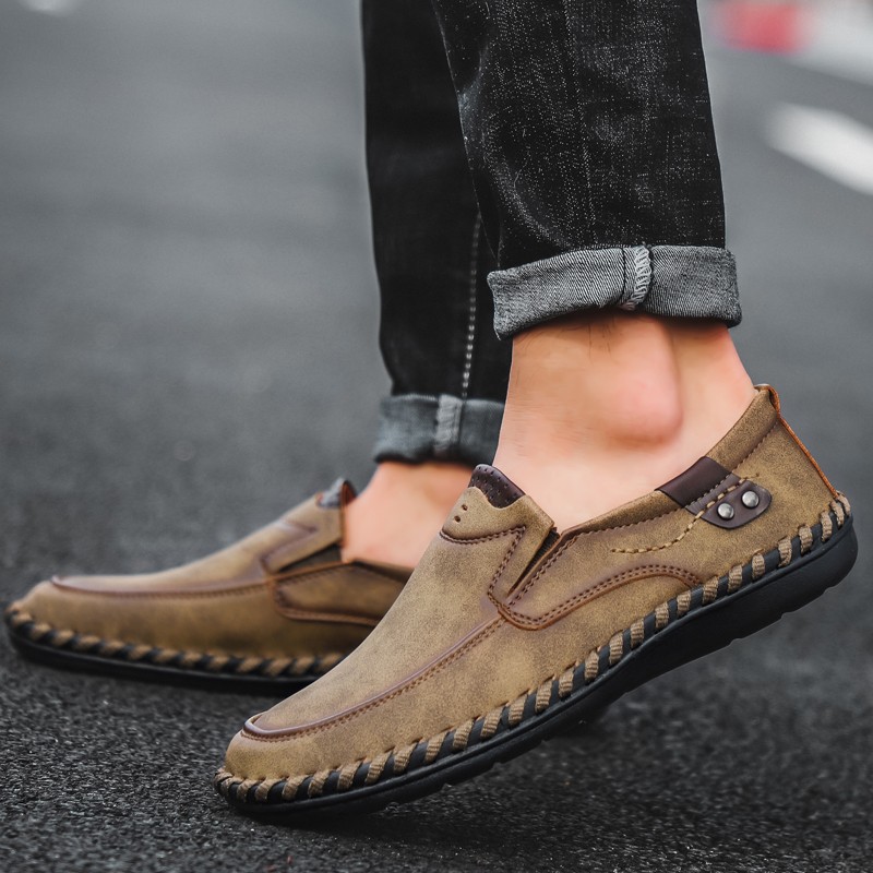 Men’s Handmade Loafers Synthetic Leather Slip-On Driving Casual Wear EU40-48