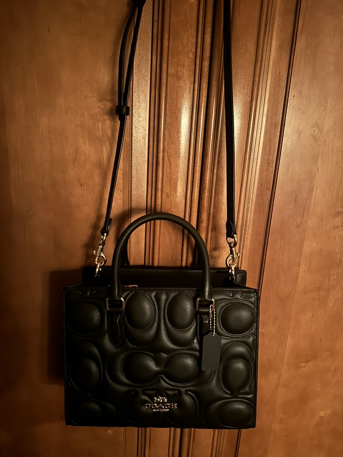 Coach Maggie Small Tote Bag In Signature Leather in Black NWOT – CY670