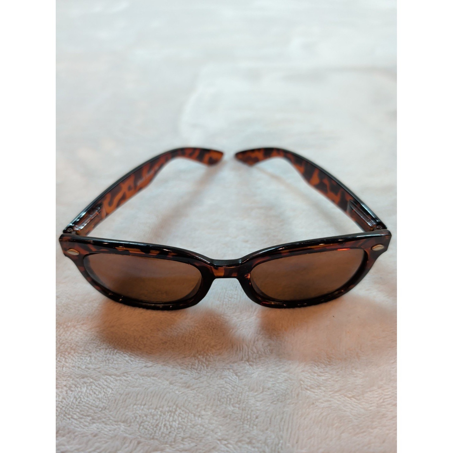 Tortoiseshell Rectangular Sunglasses Amber Lens UV400 Brown Black (FRAMES ONLY)