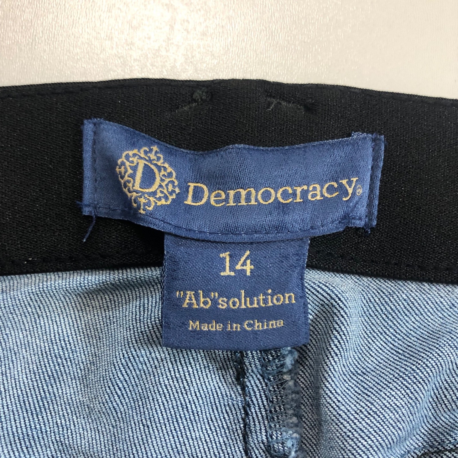 Democracy Ab Technology Womens Jeans Size 14 Blue Denim Mid Rise Stretch
