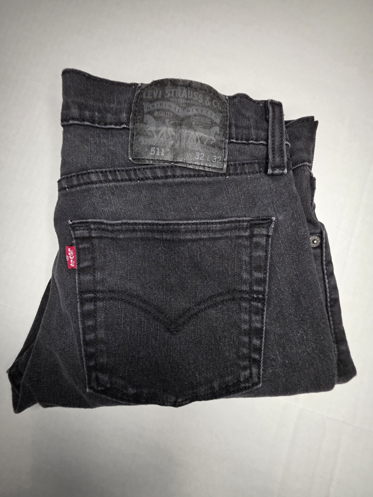 Levis 511 Slim Fit Jeans Mens 32×32 Black Native Cali Flex Denim 04511-1907