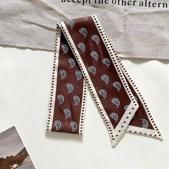 4 PCS Bag Handbag Handle Ribbon Hair Head Band Neck Scarf Skinny Scarves