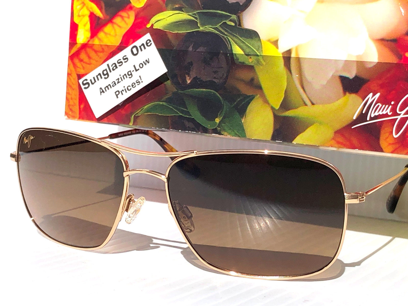 Maui Jim WIKI WIKI Shiny Gold POLARIZED HCL Bronze Lens Sunglass HS246-16