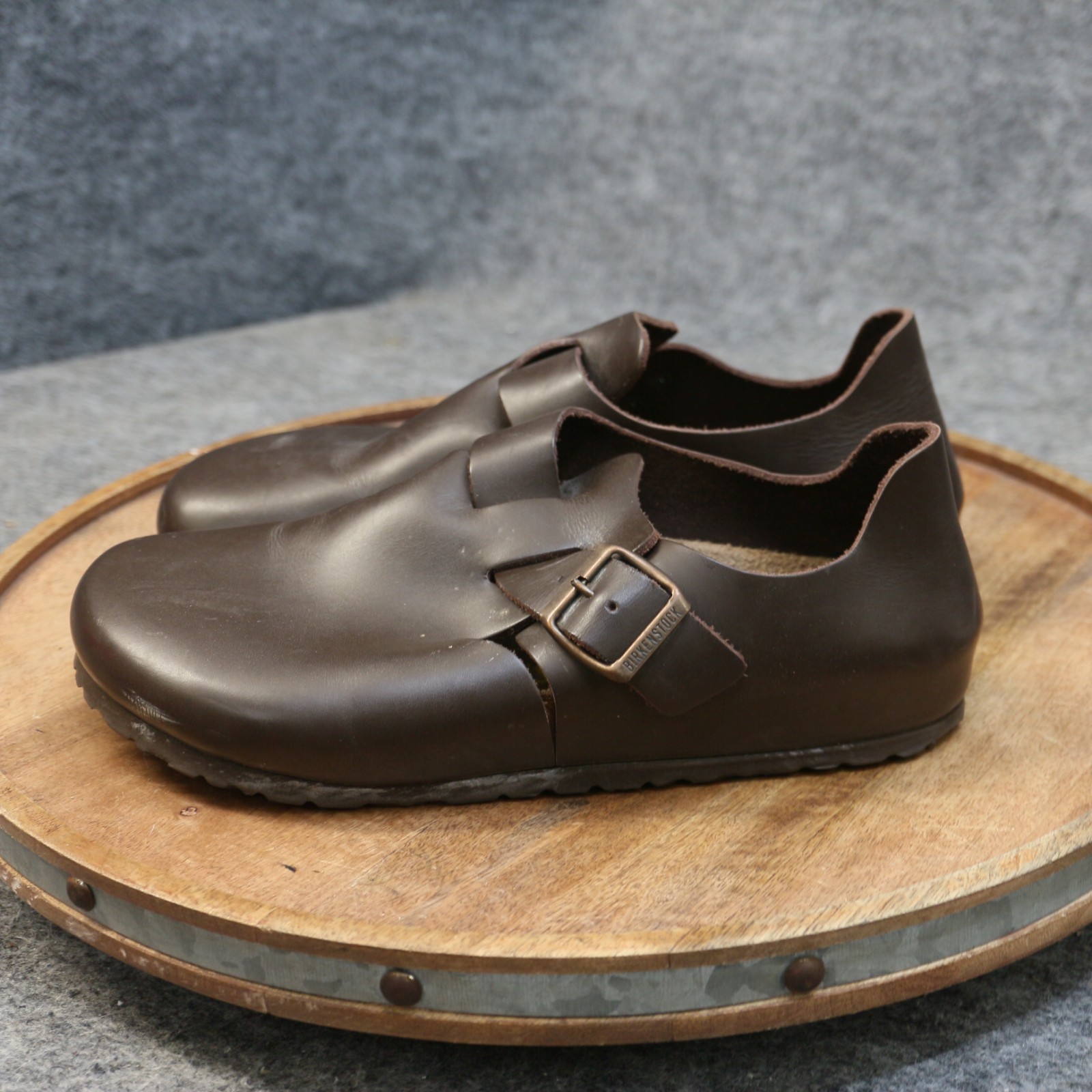 Birkenstock London Womens 38 US 7 Reg. Brown Oiled Leather Clogs Shoes Slip On