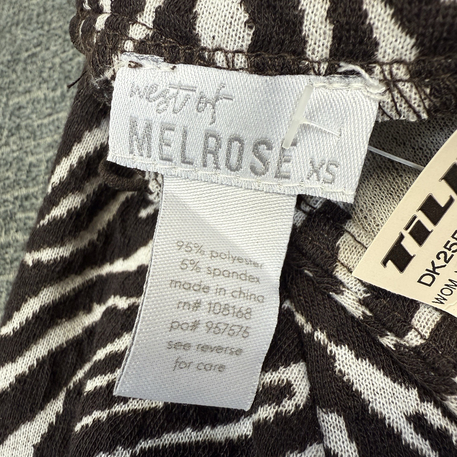 West of Melrose Zebra Print Open Back Mini Dress Long Sleeve Ruched XS NWT