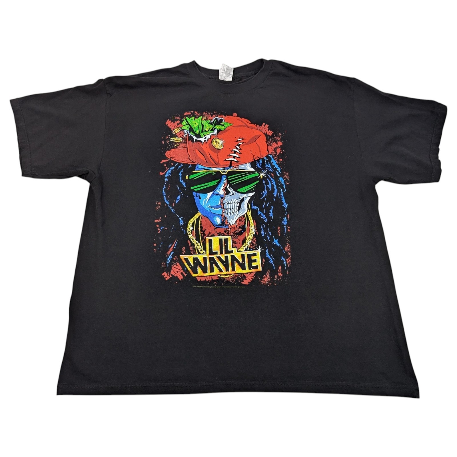 Lil Wayne Rap Tee XXL Black Graphic Skeleton Shirt Hip Hop 2013
