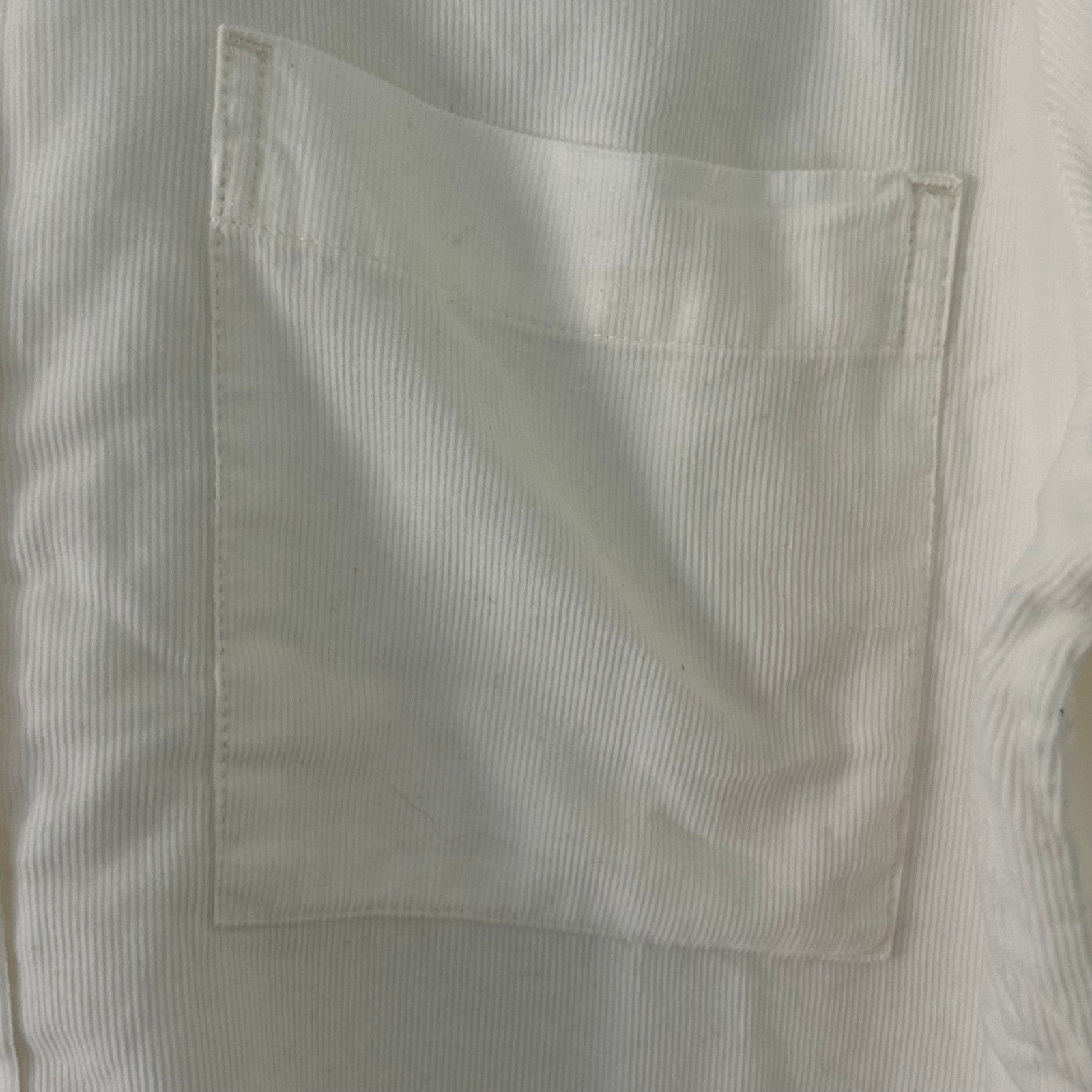 Madewell Womens Off White Corduroy Y-Neck Button Front Classic Shirt Medium New