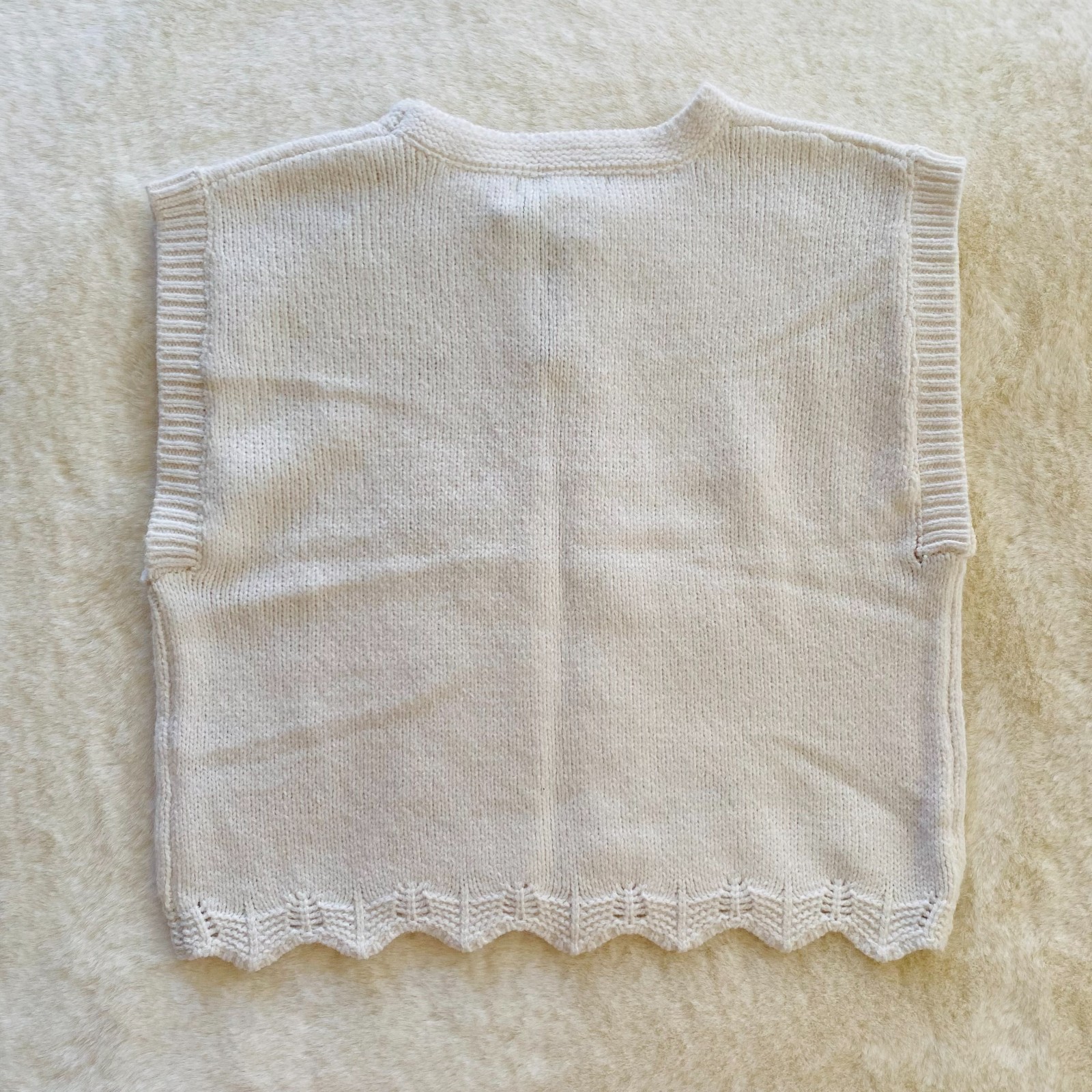 Sincerely Jules White Sweater Vest Sleeveless Sweater Flowers size Large