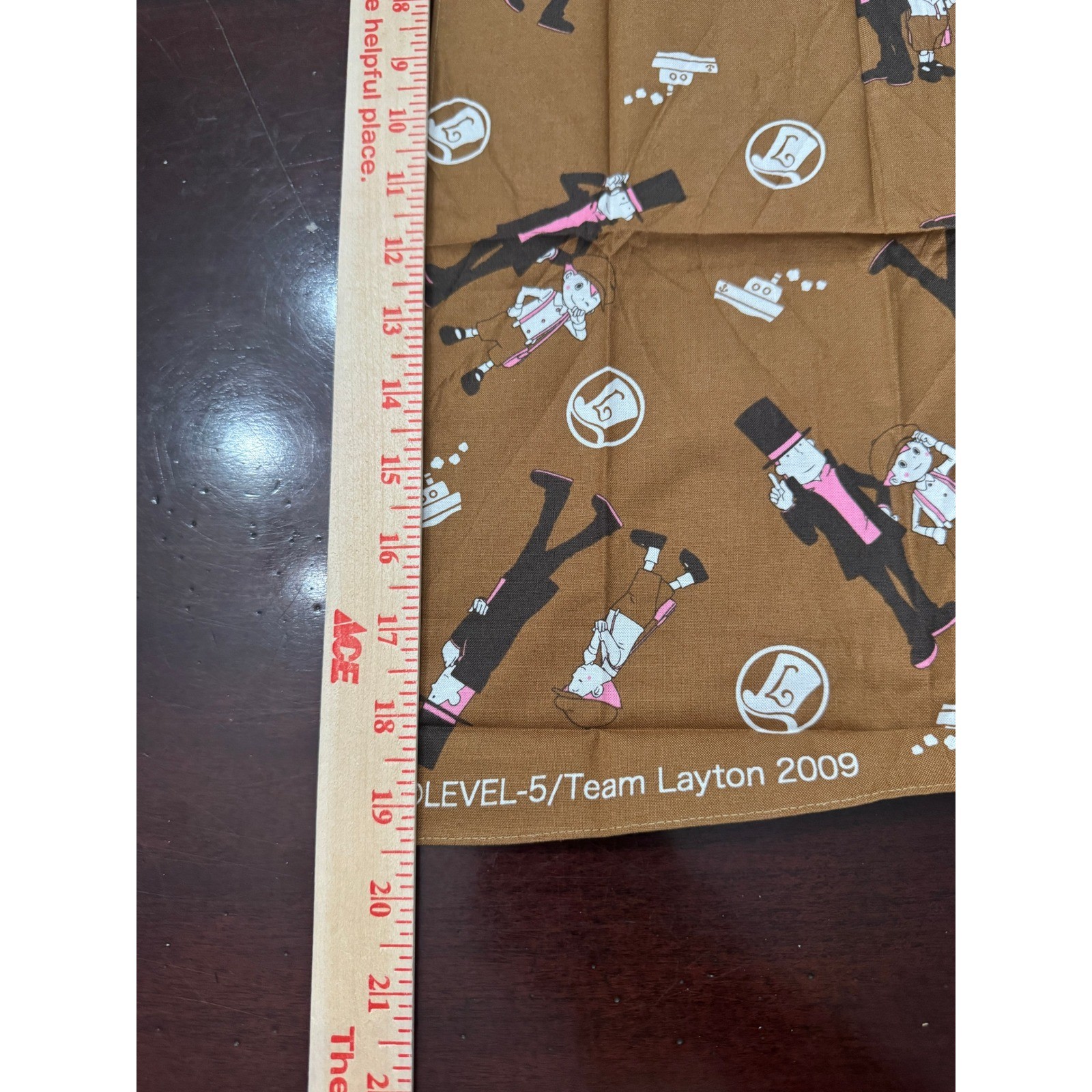 Professor Layton 2009 Brown Cartoon Character Print Bandana Scarf Accessory
