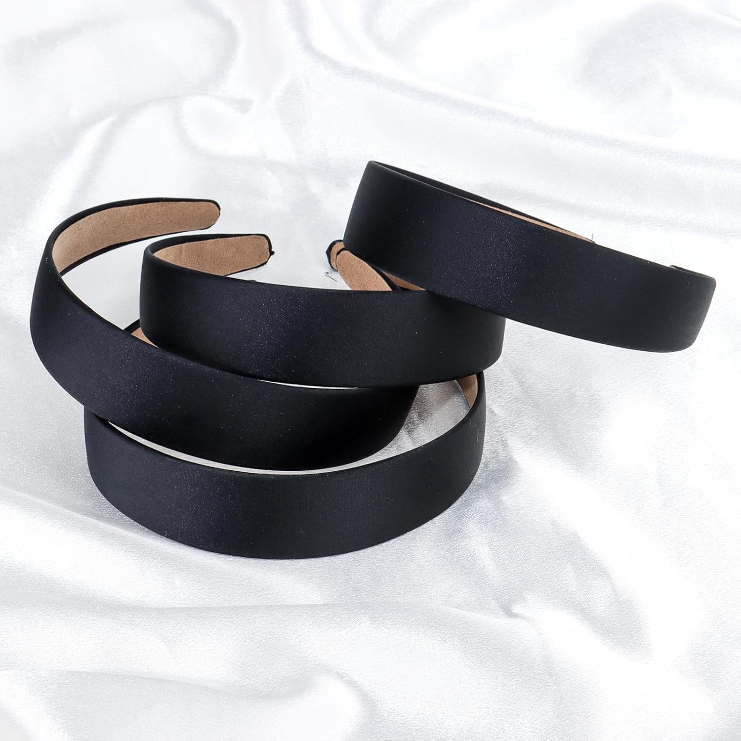 12 Pcs 1 In Multicolor Satin Headbands,Non Slip Fashion DIY Hair Bands for Women