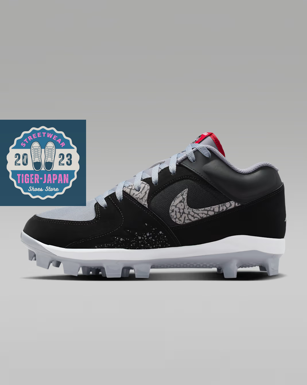 NIKE Jordan Stadium 90 Low MCS HQ0211 060 Black Gray White Fire Red Men Baseball