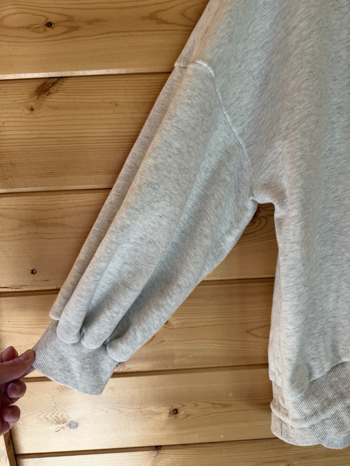 Nap Loungewear Gray Drawstring Hem Cotton Pullover Sweatshirt Cozy Hi Low Sz Lg