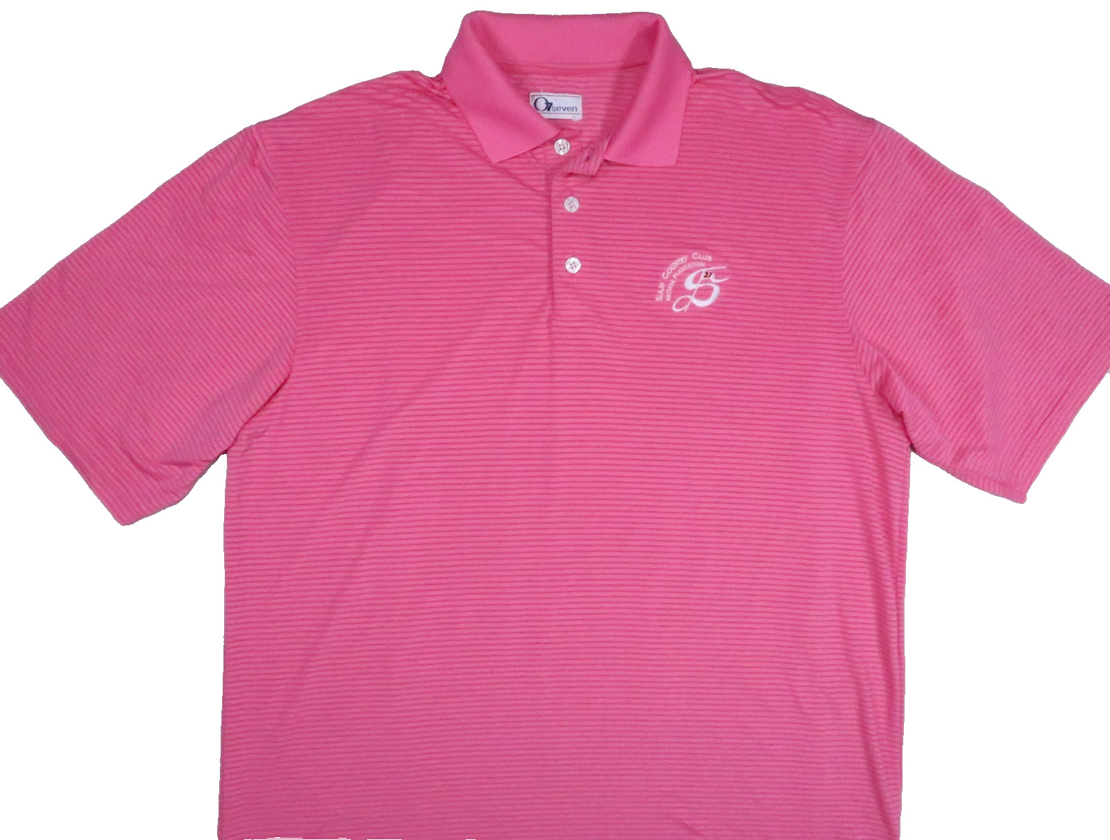 O7SEVEN MEN LARGE polo shirt perf. SIAM COUNTRY CLUB PATTAYA PLANTATION THAILAND