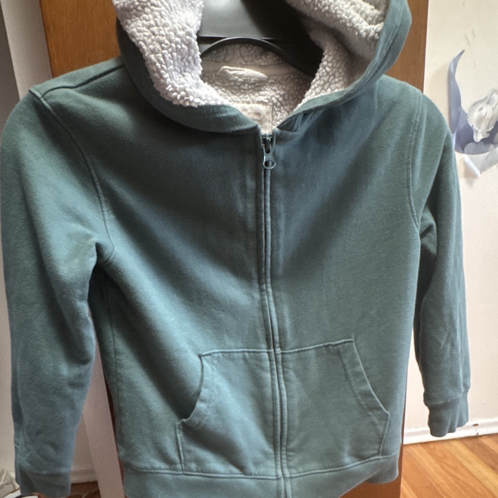 Cat & Jack Boys Hoodie Size 4 Blue Solid Full Zip Hooded Pockets