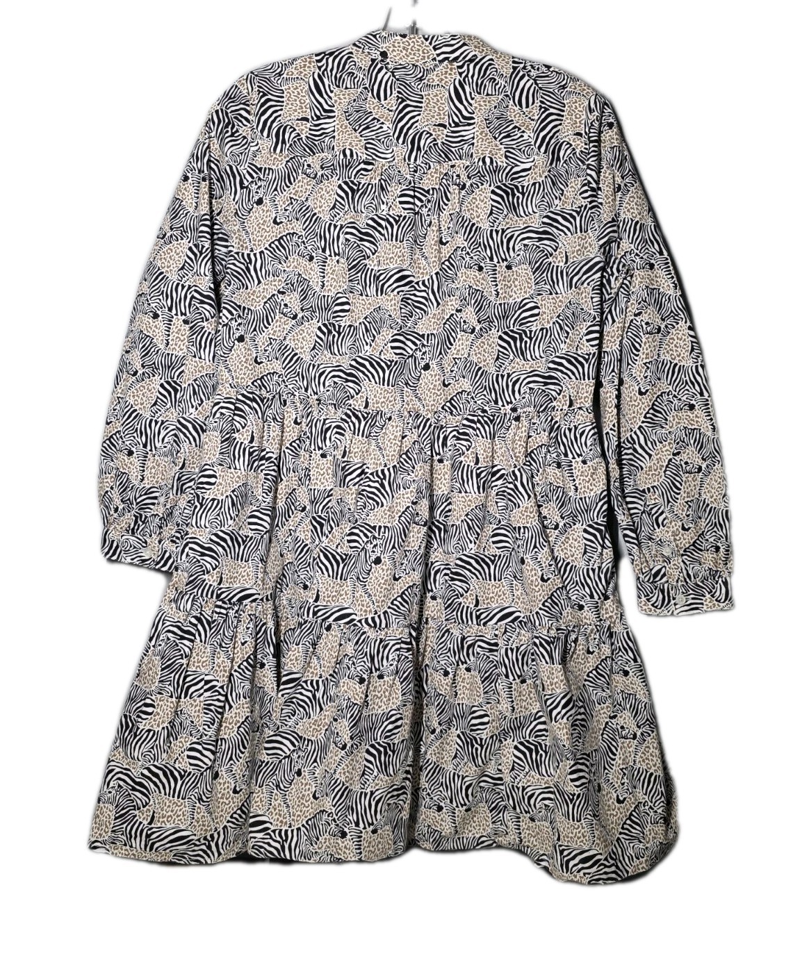 J.CREW Womens Zebra Safari Tiered Dress Falls above Knee Lined Sz XSmall