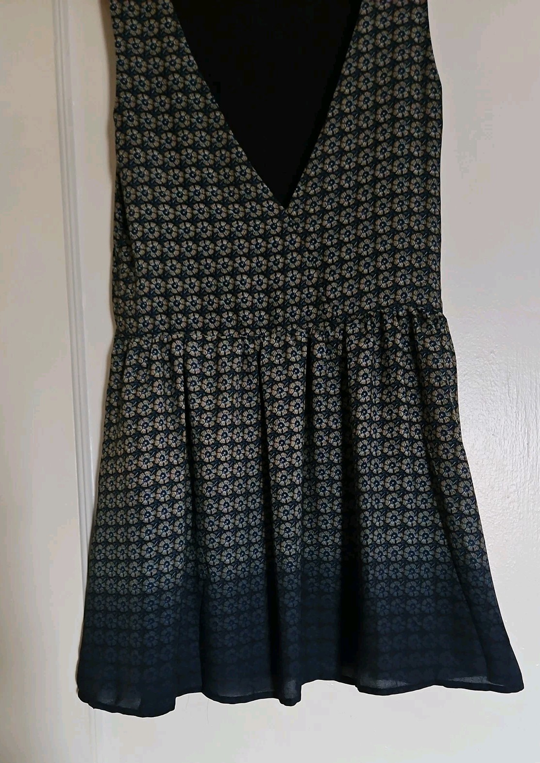 Shift Dress by Olivaceous in Blue Floral with Ombre Hem in Size Small