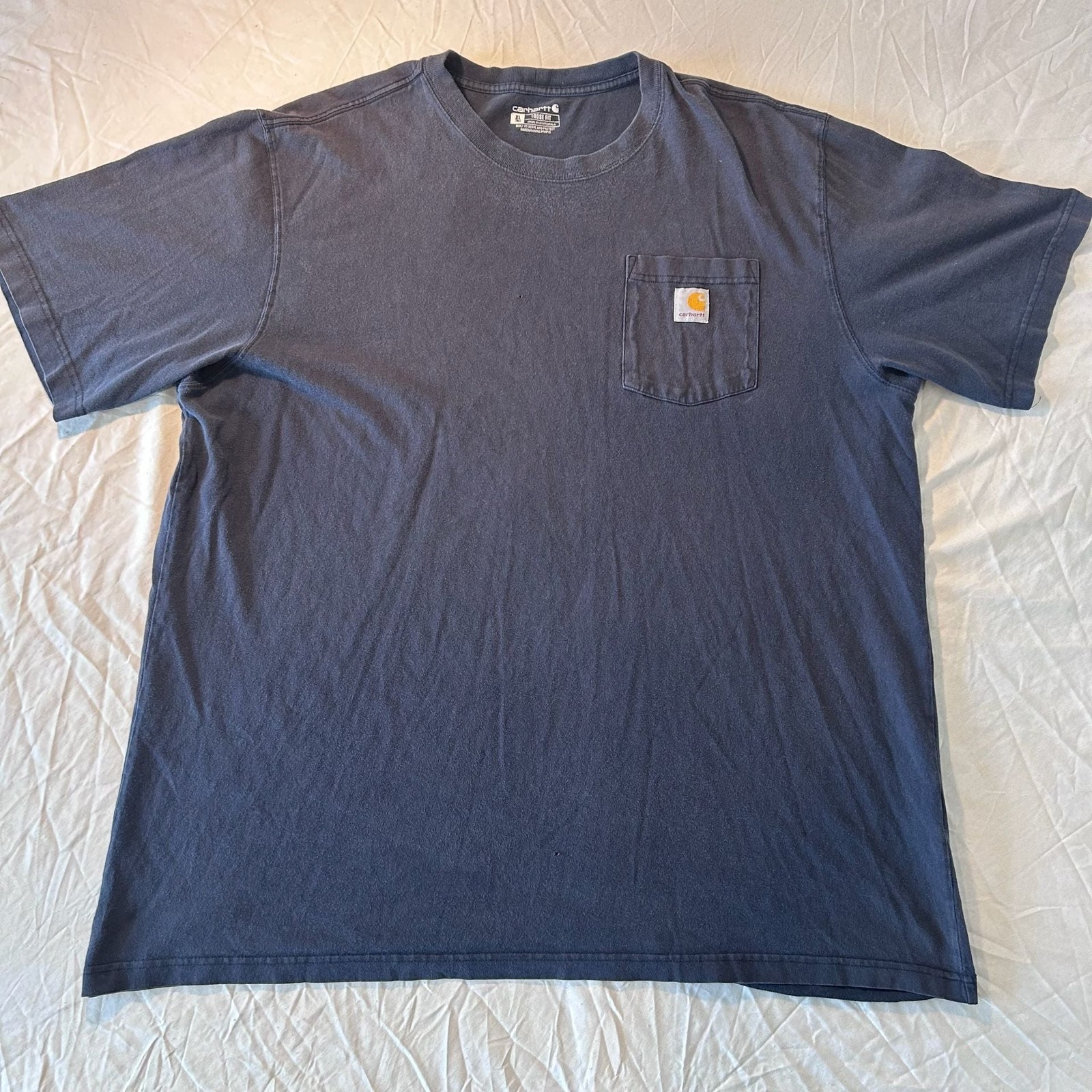 Carhartt Pocket T-Shirt XL Navy Blue Loose Fit Workwear Essential
