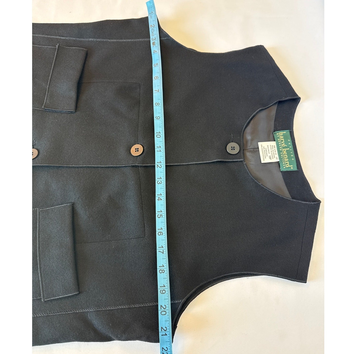 Harve Benard Black Wool Vest Women’s 10 Petite Classic Professional Ukraine Made