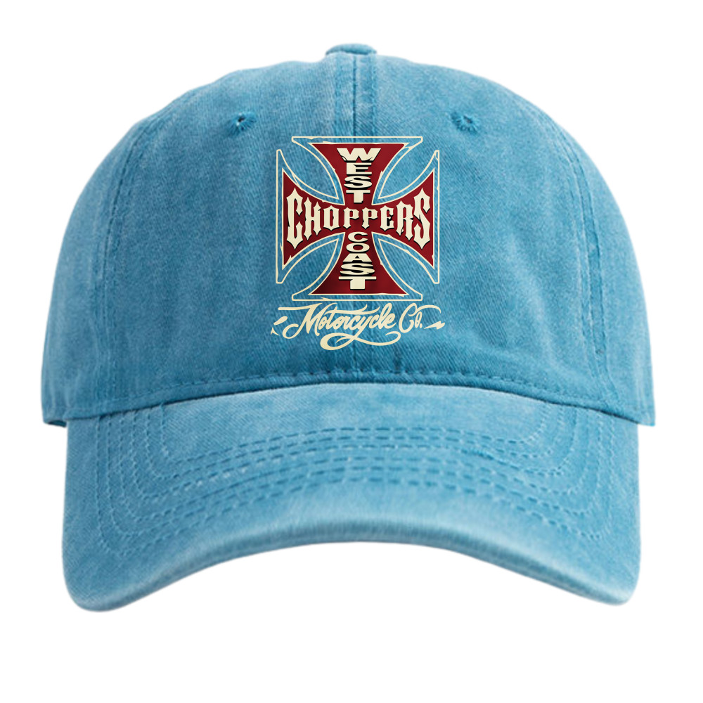 West Coast Choppers Motorcycle Dad Hat – Vintage Washed Biker Cap, 7 Colors