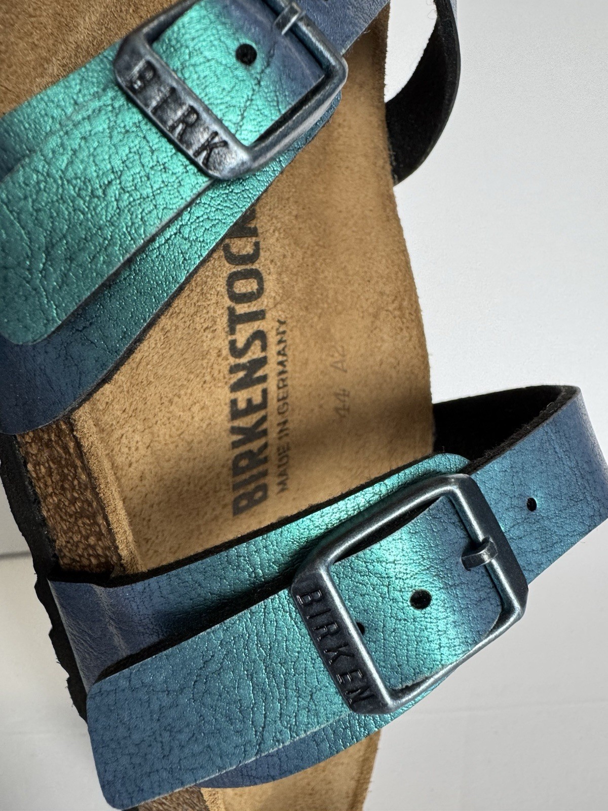 Birkenstock Sandals Toe Loop Mayari Size 38 Birko-Flor Graceful Gemm Blue-Green