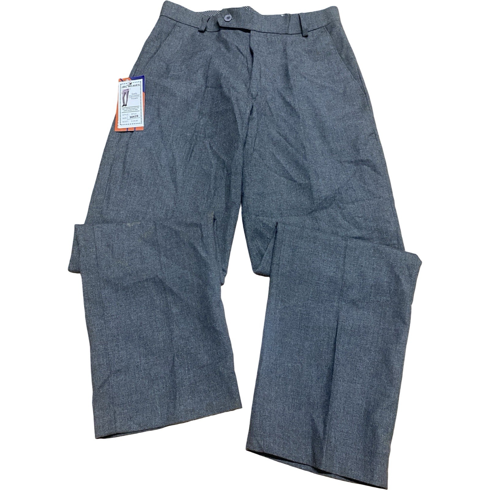 JBC Weaves Ever Press Grey Trousers Mens 30×29 Smart Workwear Office