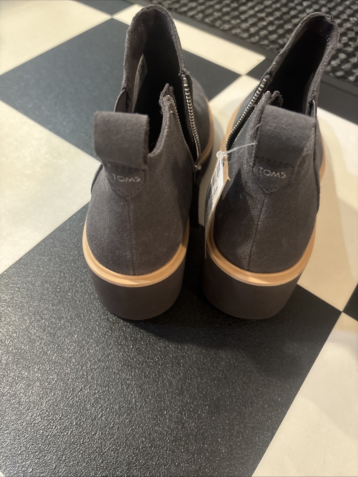 Toms NWT Women Maude Forged Iron Suede Side Zip Ankle Boots Sz 8 – NWT NWOB