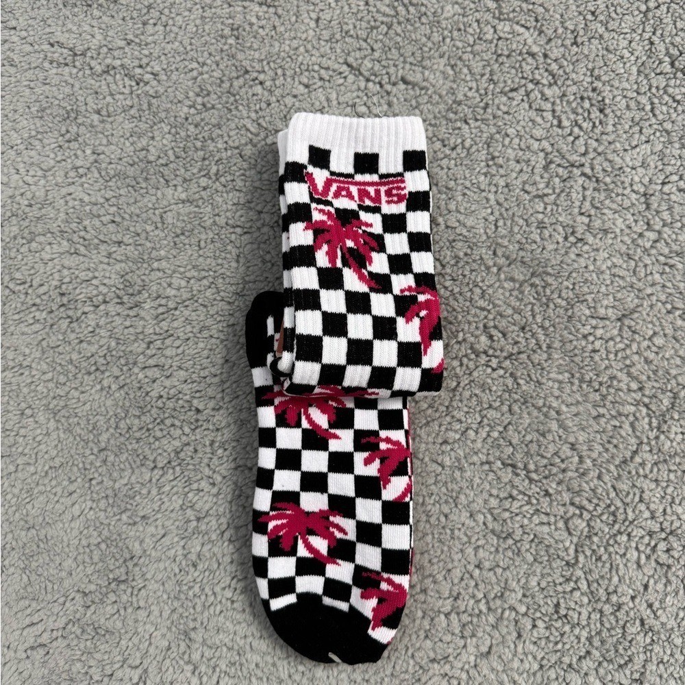 Vans Checkered Palm Tree Drop V Mens Womens 6.5-9 Black White Red Athletic Skate