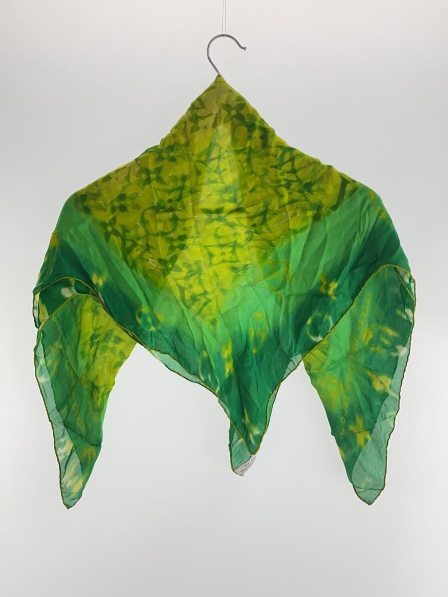 LOUIS VUITTON Silk Scarf All-Over Print Green 82cm x 82cm Fashion Square Design