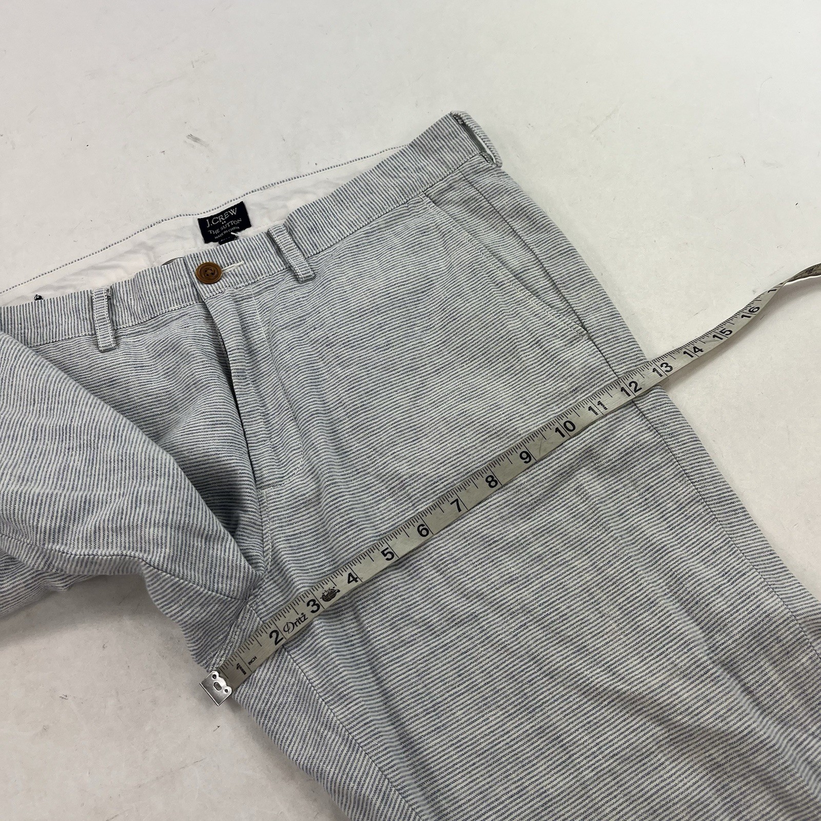 New J. Crew The Sutton Chino Pinstripe Cotton Pants Summer 32×30 Preppy Vacation