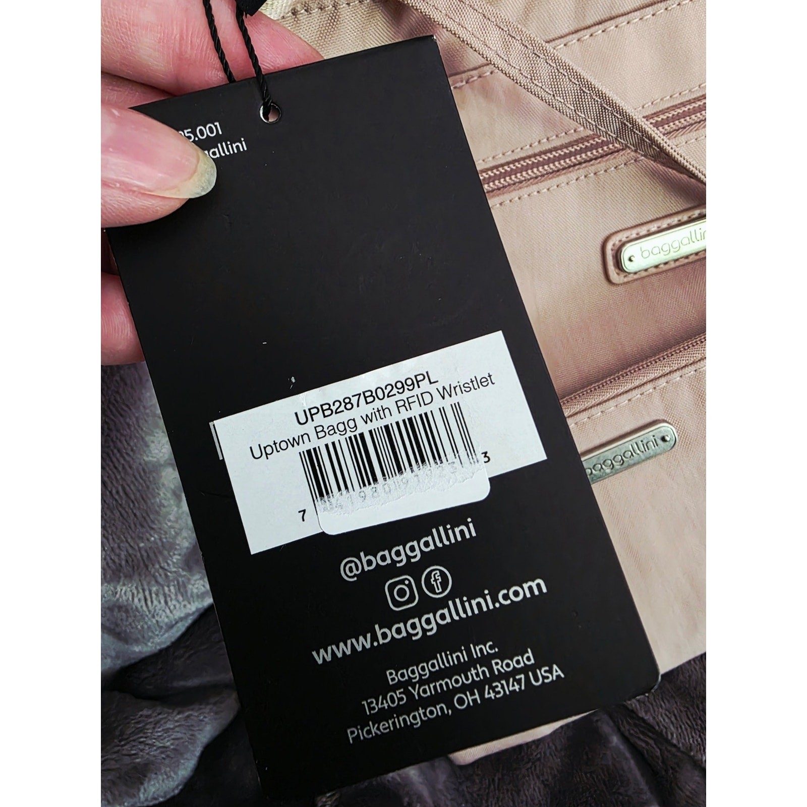 New Baggallini Uptown RFID Crossbody Bag & Wristlet NWT Mauve Pink