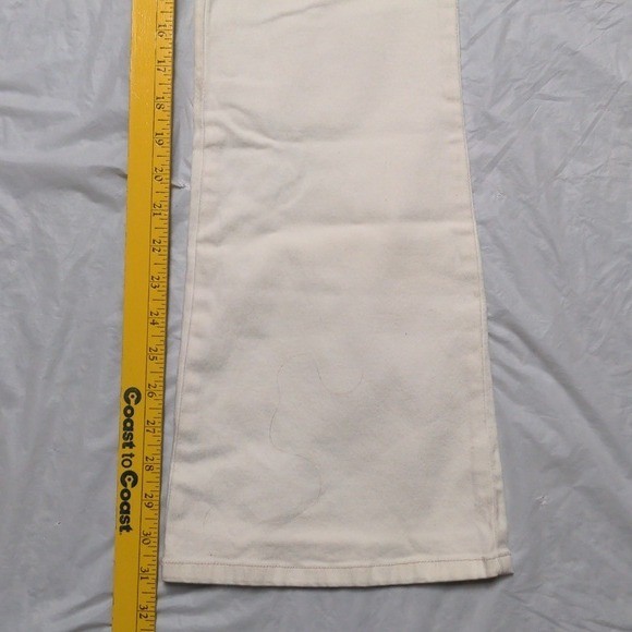 Bongo Vintage Y2K Low Rise Bootcut Jeans Cream With Shell Belt NWT Sz 9 Festivsl