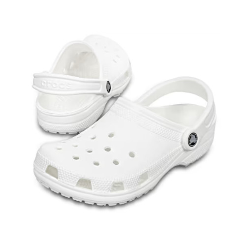White Crocs Classic Everyday Unisex Slip-On Sandals Lightweight Cushion Fit Shoe