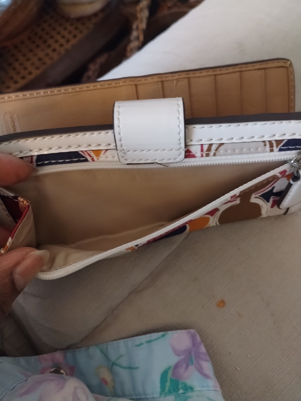Coach Signature Multicolored Sateen Wallet Sz 3.5 By 6.75