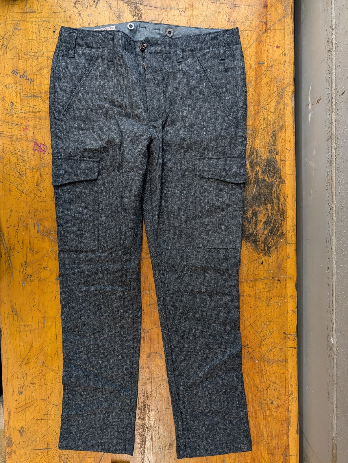 Wallace & Barnes J.Crew Gray Wool Blend Cargo Pants Men’s 33×32 British Cloth