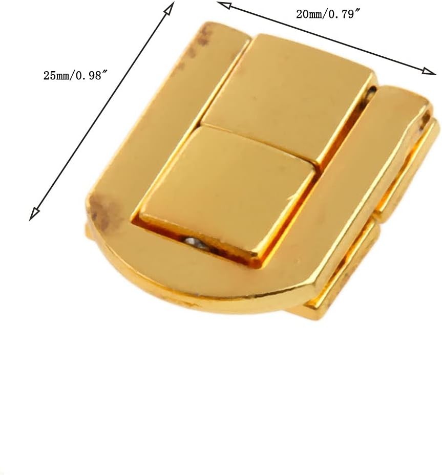 Toggle Catch Lock 0.98″X0.79″ Gold Retro Style Iron Hasp Wood Chest Lock Latch C
