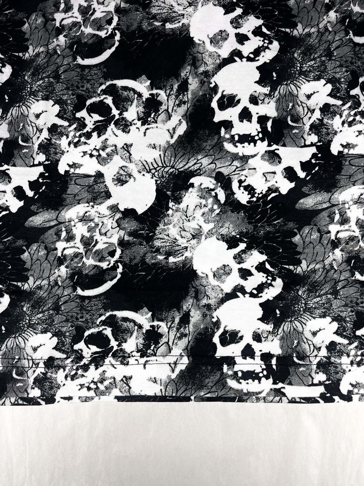 Robert Graham Geometric SKULL HEAD Floral Camouflage Print Polo Shirt Medium