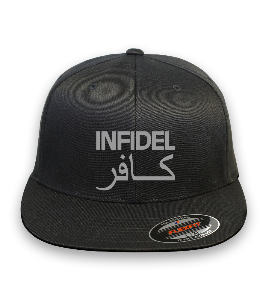 INFIDEL Pro American CURVED or FLAT BILL FLEXFIT HAT ***FREE SHIPPING in BOX**