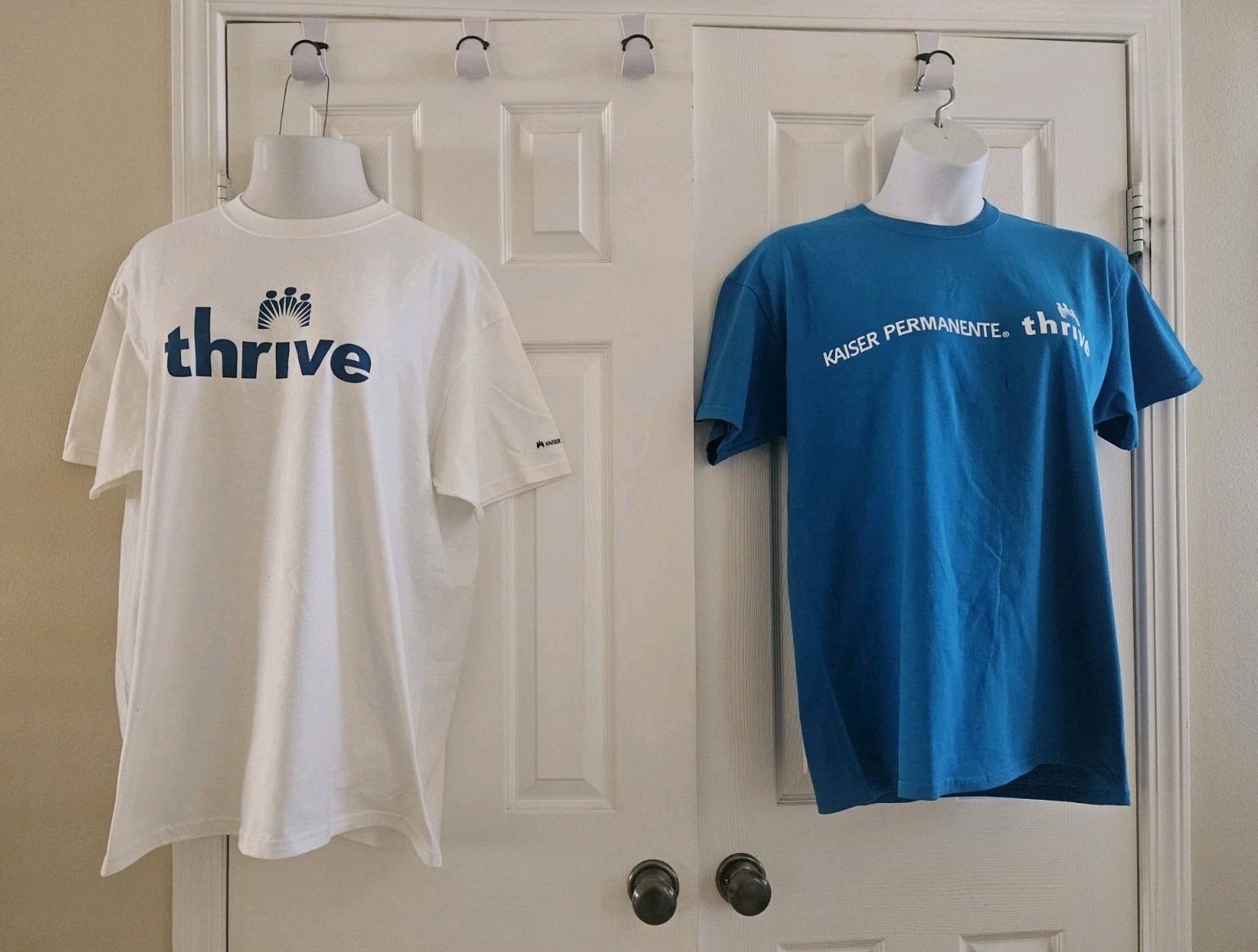 Lot Of 2 Kaiser Permanente 100% Cotton Thrive Logo Tees Adult Unisex L, XL NWOT