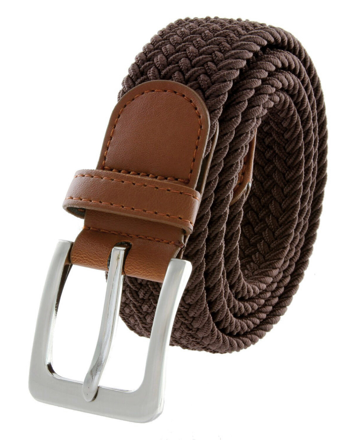 Men’s Stretch Belt Braided Elastic Casual Weave Canvas Fabric Woven Belt 1-3/8″
