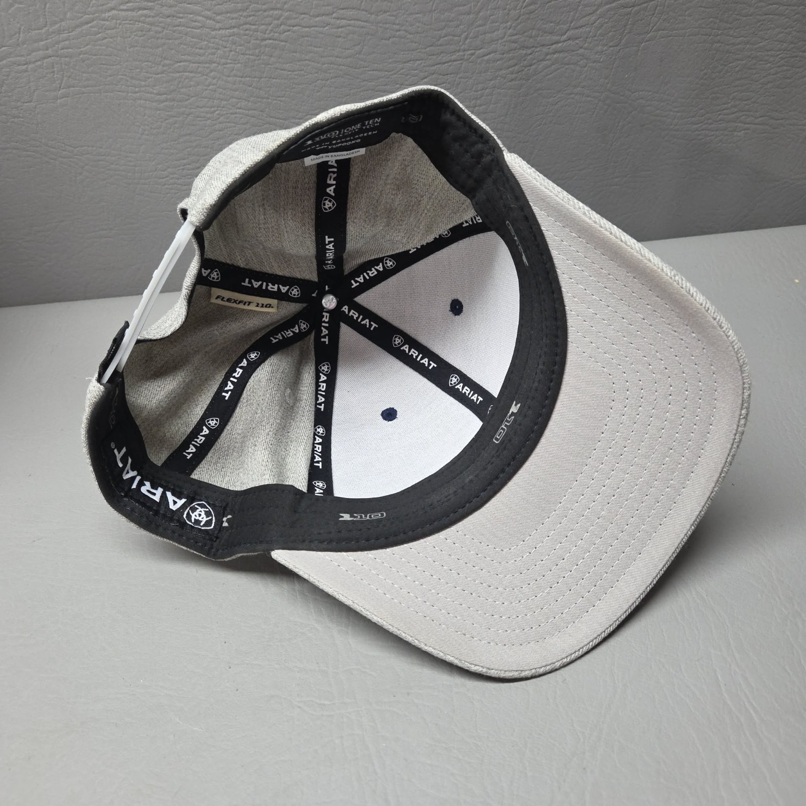 Ariat 110 Flexfit Tech Hat Navy Gray Snapback Western Rodeo Cap BinH